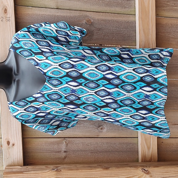 Show Me Your Mumu Blue Diamond Loose Fit Top - Picture 1 of 5